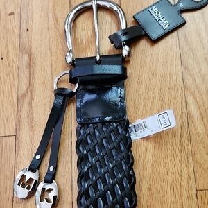 MK  Mens Braided Black Belt